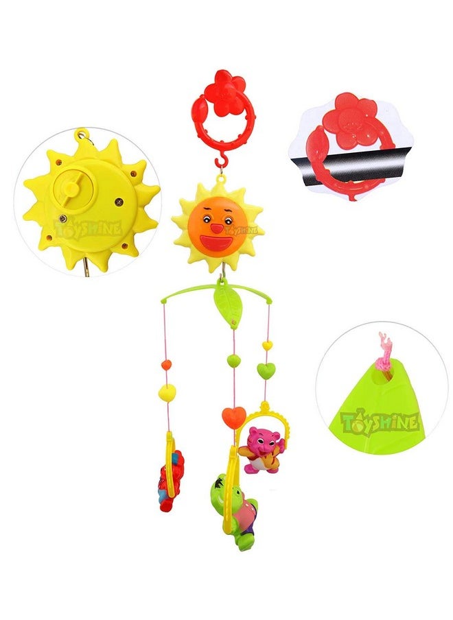 toyshine animal party musical wind up cot mobile bed ring with hanging toys- Multi color