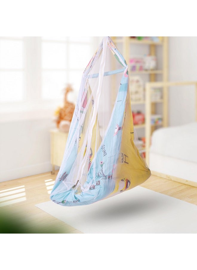 BAYBEE Cotton New Born Hanging Sleep Swing Cradle/Jhula/Jhoola/Baby Bedding with Mosquito net and Spring Set for 0 to 12 Months Baby Boys and Girls