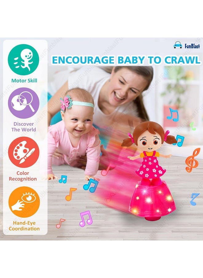 FunBlast Dancing Doll Toy for Kids - 360 Degree Rotation with Universal Wheel, Musical Doll Toy for Kids with 3D Flashing Lights for 3+ Year Old Kids, Boys, Girls (Multicolor)