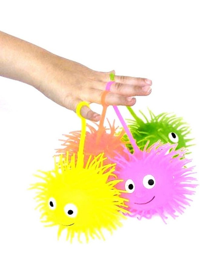 INAAYA Flashing Puffer Balls Soft Squeezable Stress Squishy Toy Stress Relief Ball Light Puffer Fun Toy Decompression Toys for Kids Birthday Gift Item (Set of 8)