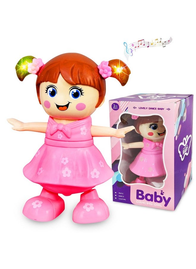 FunBlast Musical Baby Girl Toy - Swinging and Dancing Baby Girl Toy with Light and Melodious Music, B/O Robot Toy with 3D Lights and Music for 3+ Year Old Kids, Boys Girls (Multicolor)