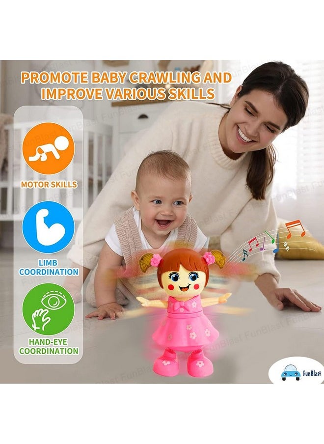 FunBlast Musical Baby Girl Toy - Swinging and Dancing Baby Girl Toy with Light and Melodious Music, B/O Robot Toy with 3D Lights and Music for 3+ Year Old Kids, Boys Girls (Multicolor)