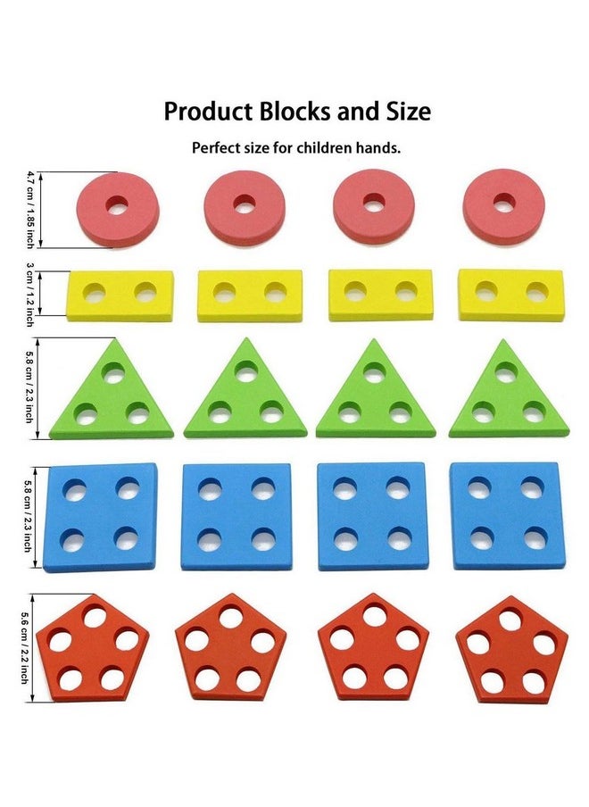 NEW PINCH Sorting & Stacking Toy Geometrical Shapes Stacker 5 Shape Sorter Toys for Kids Toddlers Best Birthday Return Gift for Kids (Multicolor)