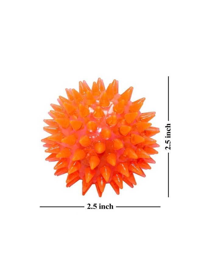 INAAYA Flashing Bouncing Sound Ball Colourful Playing Ball Toy for Pets Spiky Light Up Toy for Kids, Boys and Girls (Multicolour) (Set of 6)