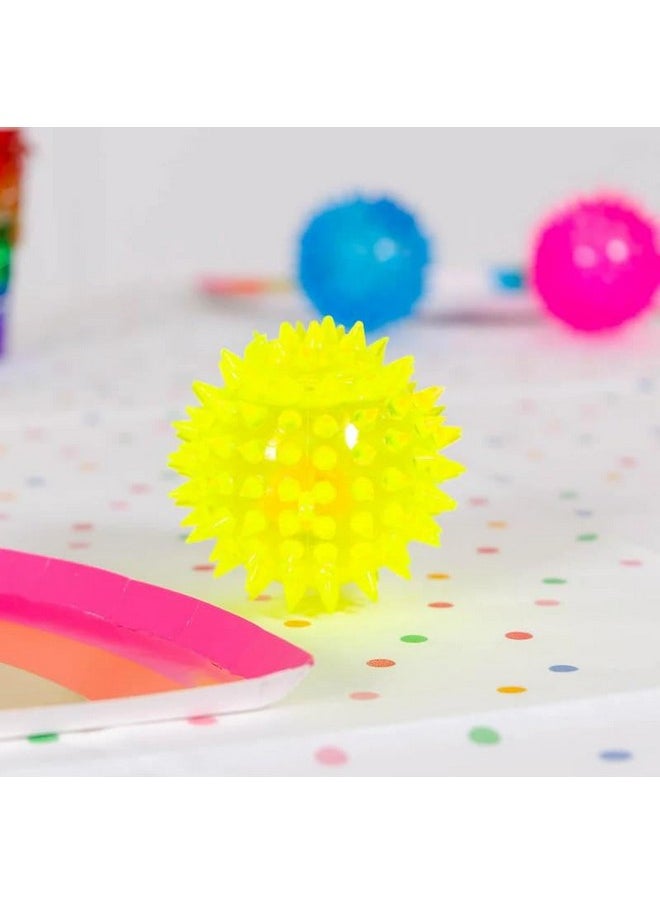 INAAYA Flashing Bouncing Sound Ball Colourful Playing Ball Toy for Pets Spiky Light Up Toy for Kids, Boys and Girls (Multicolour) (Set of 6)