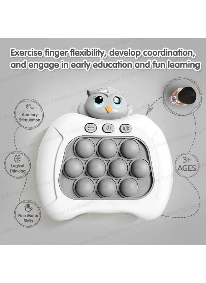 FunBlast Fast Push Intelligent Game - Pop Up Musical Toys for Kids, Sound Toys for Kids, Children Activity Toys, Fast Speed Push Electronic Toys for Kids, Birthday Gifts for Kids (Owl)