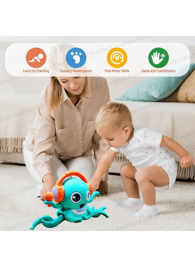 FunBlast Crawling Octopus Toy for Kids - Dancing Crawling Baby Toys, Electronic Walking Moving Toys for Babies Infant Toddlers Fun Play Interactive Early Learning Educational Toys