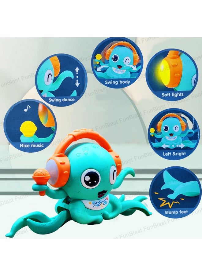 FunBlast Crawling Octopus Toy for Kids - Dancing Crawling Baby Toys, Electronic Walking Moving Toys for Babies Infant Toddlers Fun Play Interactive Early Learning Educational Toys