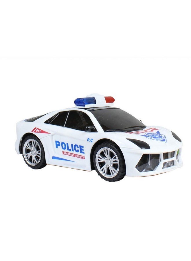 New Pinch Bump and Go 3D Lights Police Car with Sound and Revolving Wheels - (Multicolor) for Boys & Girls Best Birthday Return Gift for Kids