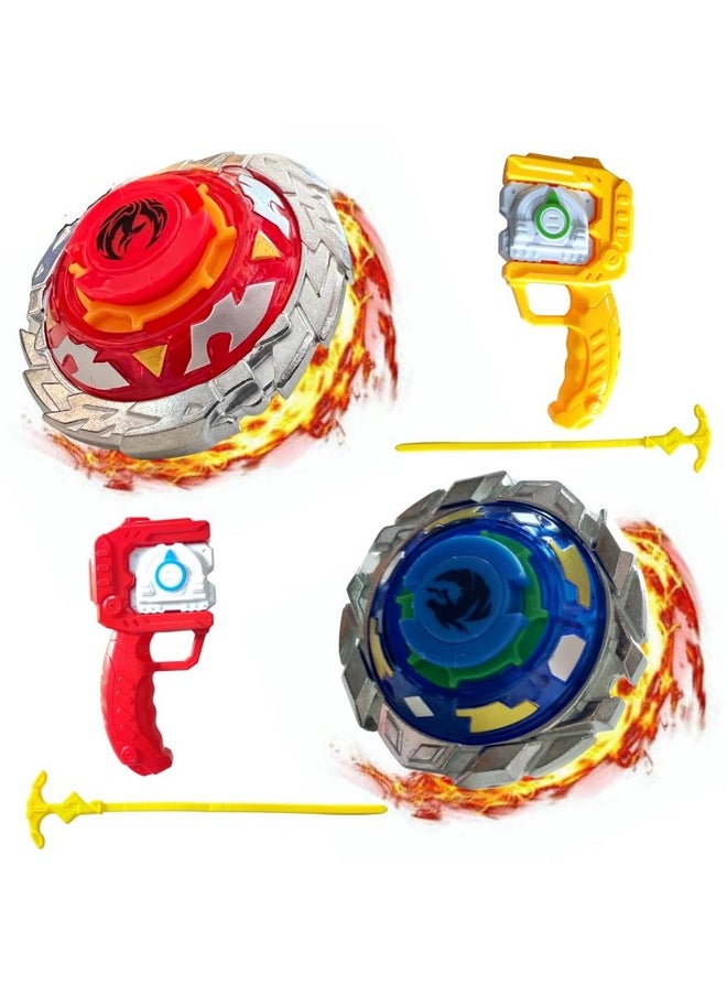 PLUSPOINT Bey Battling Top Burst Launcher Grip Toy Blade Set Gyro Blades Battling Tops Metal Fusion Starter Set with Launcher Gift Toys for Boys Kids Children Age 6+