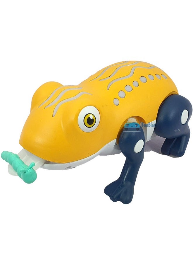 FunBlast Insects Eating Musical Frog Toy - Jumping Singing Dancing Frog Toy with Light and Sound Toy Effects for Kids, Toddlers (Multicolor) (Orange)