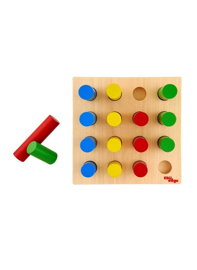 EDUEDGE Peg Ascender Enhance Motor Skill, Cognitive Skill and Mathematical Skill Wooden Learning Toy Suggested for Children Above Age of 3