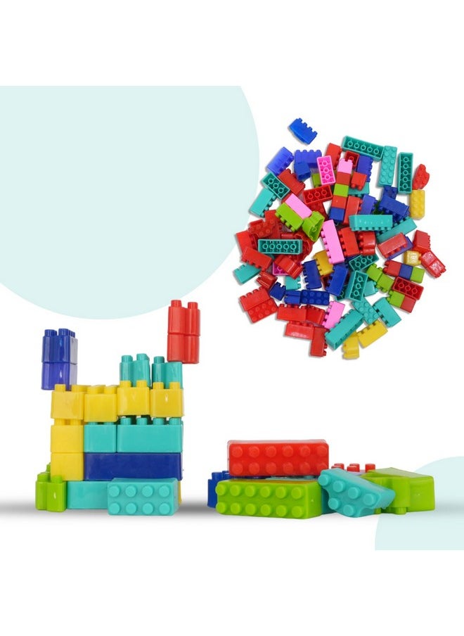 I Play Mini Block Puzzle Set of 100 Pcs for Kids | Learning and Educational Block Toy for Boy and Girls - Multicolor