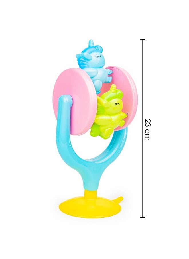 Ratna's Unicorn Go Round Highchair Spinning Merry Go Round Toy with Rattle Sound for Toddlers Kids