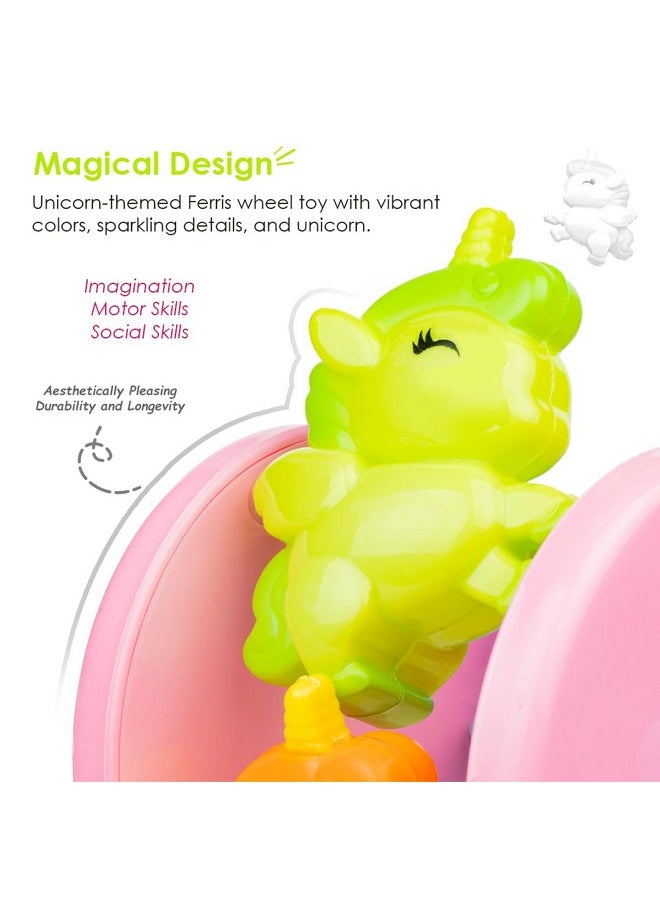 Ratna's Unicorn Go Round Highchair Spinning Merry Go Round Toy with Rattle Sound for Toddlers Kids