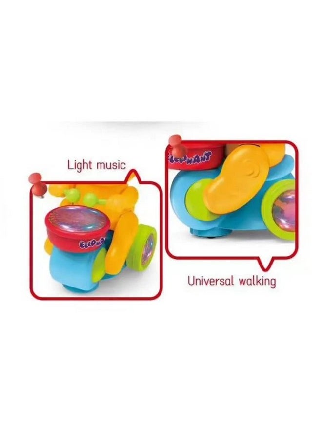 KITI KITS Cute Elephant Musician Toy with Music and Flashing Light Kids Electric Toys