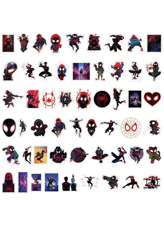 Spider Stickers for Kids Teens, Miles Morales Stickers for Boys, Cool Waterproof Vinyl Decals for Water Bottles, Laptop Scrapbook Helmet, Luggage, Skateboard Bike Motorcycle