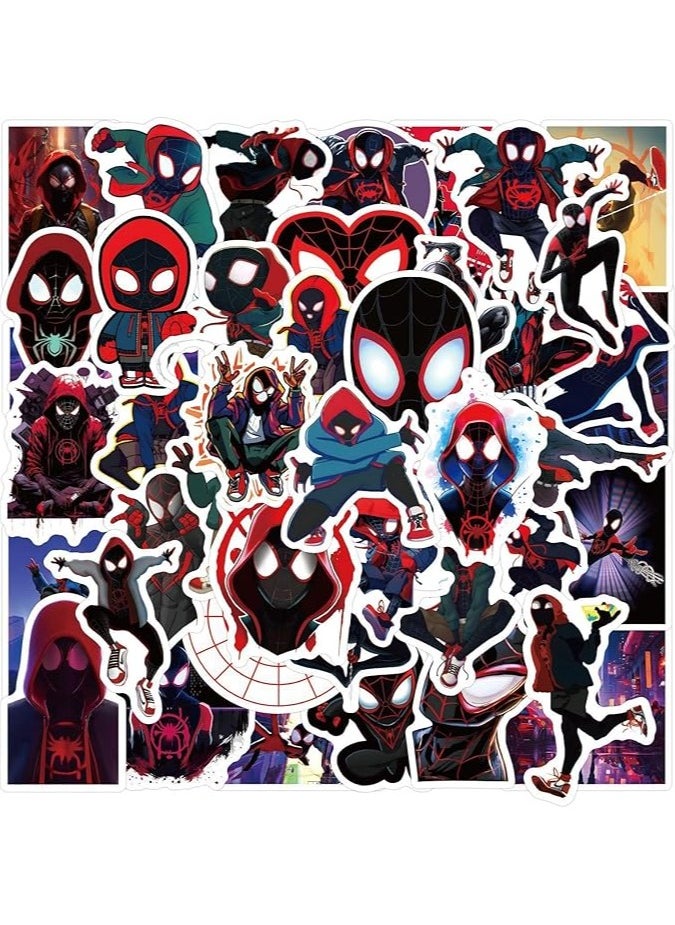 Spider Stickers for Kids Teens, Miles Morales Stickers for Boys, Cool Waterproof Vinyl Decals for Water Bottles, Laptop Scrapbook Helmet, Luggage, Skateboard Bike Motorcycle