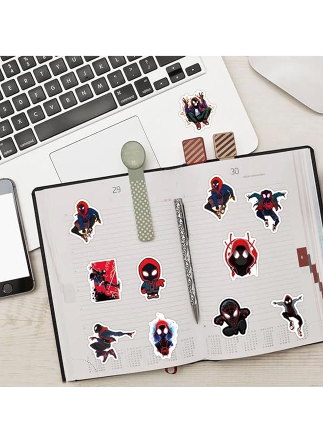 Spider Stickers for Kids Teens, Miles Morales Stickers for Boys, Cool Waterproof Vinyl Decals for Water Bottles, Laptop Scrapbook Helmet, Luggage, Skateboard Bike Motorcycle