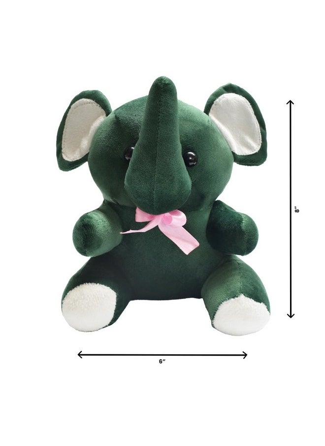 Ultra Soft Premium Big Stuffed Soft Toy Elephant for Infants, Baby Boys & Girls Perfect for Gifting Kids on Birthdays (Green) 7 Inches