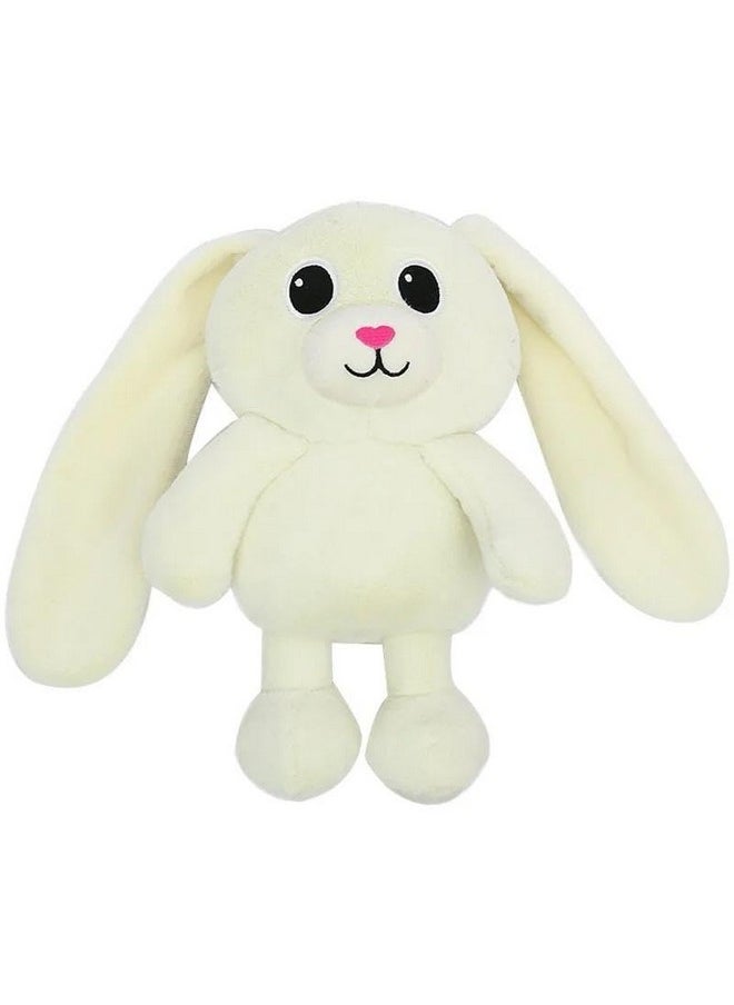 SCOOBA Baby Toddler Soft Rabbit Plush Toy with Legs and Ears, White