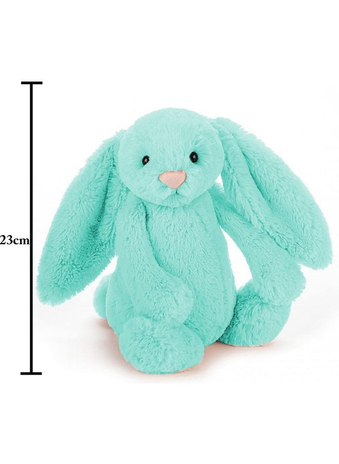 Mirada Cute Turquoise Bunny Soft Toy for Girls/Kids | Huggable Rabbit with Long Ears | Soft Stuffed Plush Animal |- 23cm