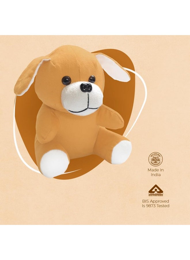 Ultra Cute Adorable Dog Stuffed Animal Soft Toy for Both Kids and Adults Perfect for Gifting on Birthdays Diwali Valentines Ideal for Home and Car Decor (Brown) 7 Inches
