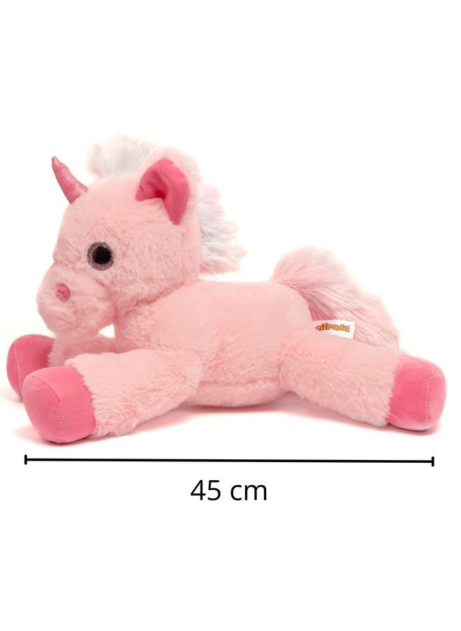 Mirada Unicorn Soft Toy Series | Awesome Gift for Girls/Kids | Floppy and Glittery with Sparkling Horn | Soft Stuffed Plush Animal | (Pink)