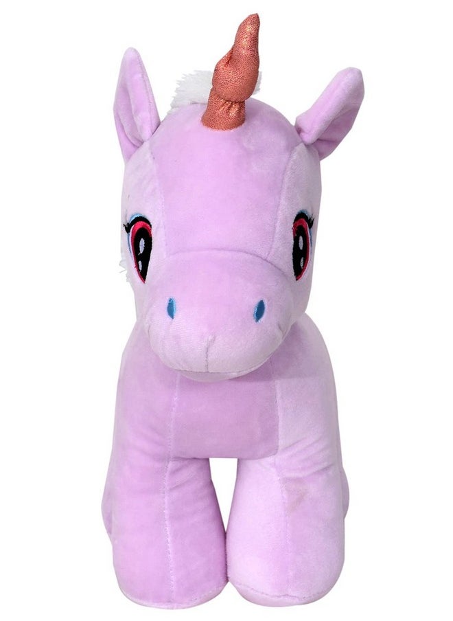 Mirada Plush Stuffed Purple Standing Unicorn Soft Toy for Girls/Kids | Floppy and Glittery with Sparkling Horn | - 29cm