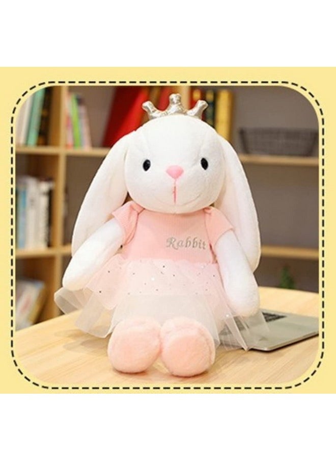 Tickles Princess Bunny Rabbit Soft Stuffed Plush Animal Toy for Kids Birthday Gift (Color: Pink; Size: 45 cm)