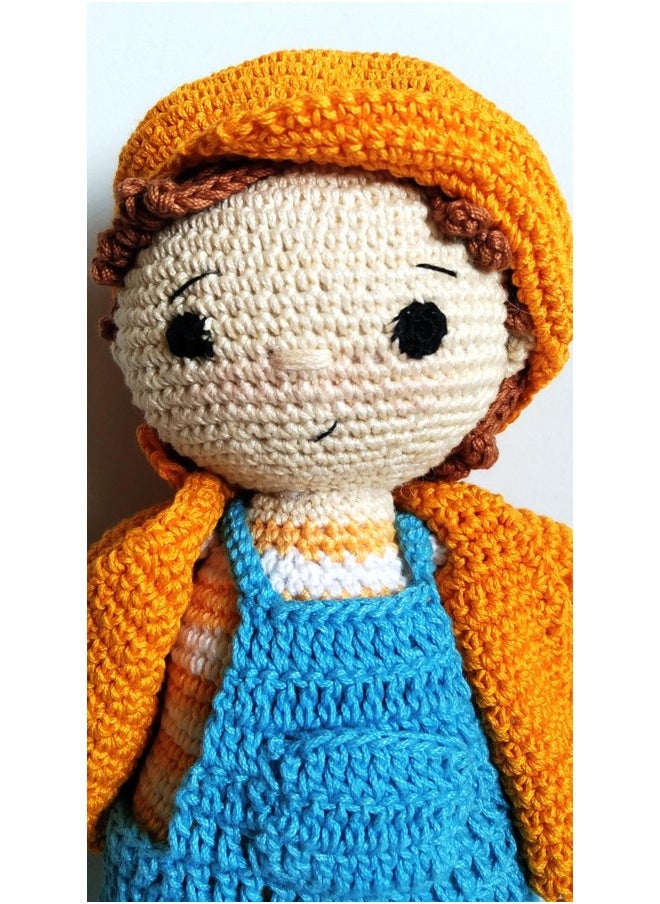 1MII Tom Soft Toy Doll 30 cms high | Handmade Crochet Amigurumi 100% Cotton Baby Safe Eco Friendly | Plush Cuddly Lovable for Babies Boys Girls Birthdays Gifts | Blue