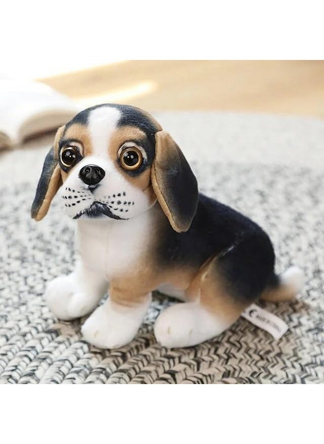 Tickles Simulation Cute Puppy Dog Soft Stuffed Plush Animal Toy for Kids Children's Birthday Gift (Size: 20 cm Color: Black & Brown)