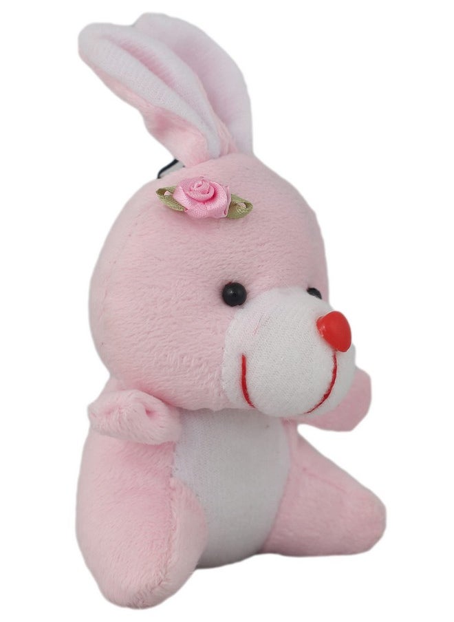 Tickles Rabbit Key Chain Soft Stuffed Animal Plush Toy for Kids Girl Birthday Gift, Set of 3 (Size: 7 cm Color: Multi)