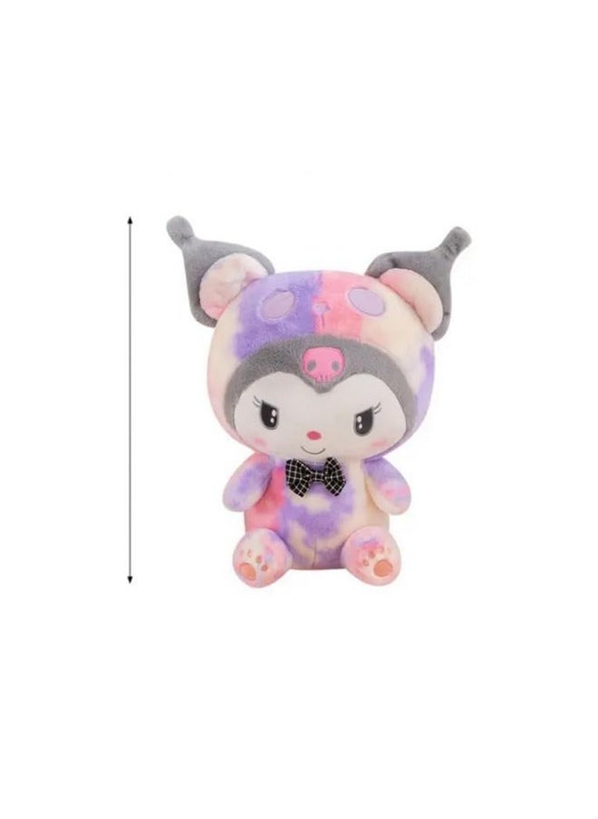 SCOOBA Kawaii Kuromee 45cm Soft Plush Toy with Bow Tie, Pink and Purple