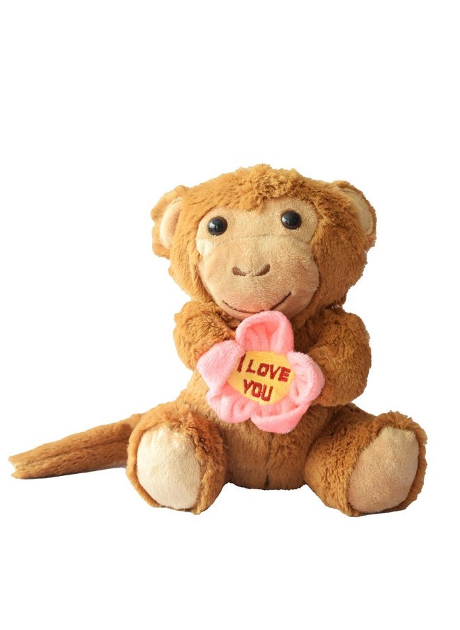 Ultra Monkey with Love Flower Soft Toy Valentine Gift for Girlfriend Boyfriend Husband Wife Love Couple