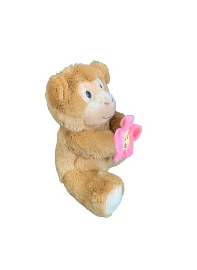 Ultra Monkey with Love Flower Soft Toy Valentine Gift for Girlfriend Boyfriend Husband Wife Love Couple