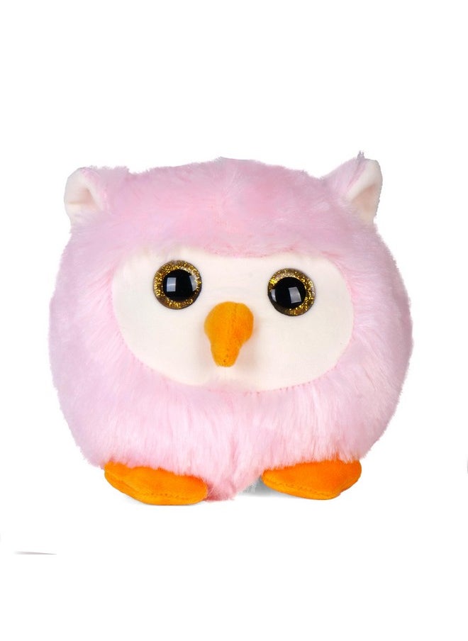 Mirada Owl Face Plush- Adorably Detailed - Quality & Soft Stuffed Animal Toy | Ideal Gift for Kids, Boys, Girls & Animal Lovers Toy | Pink - 14 cm