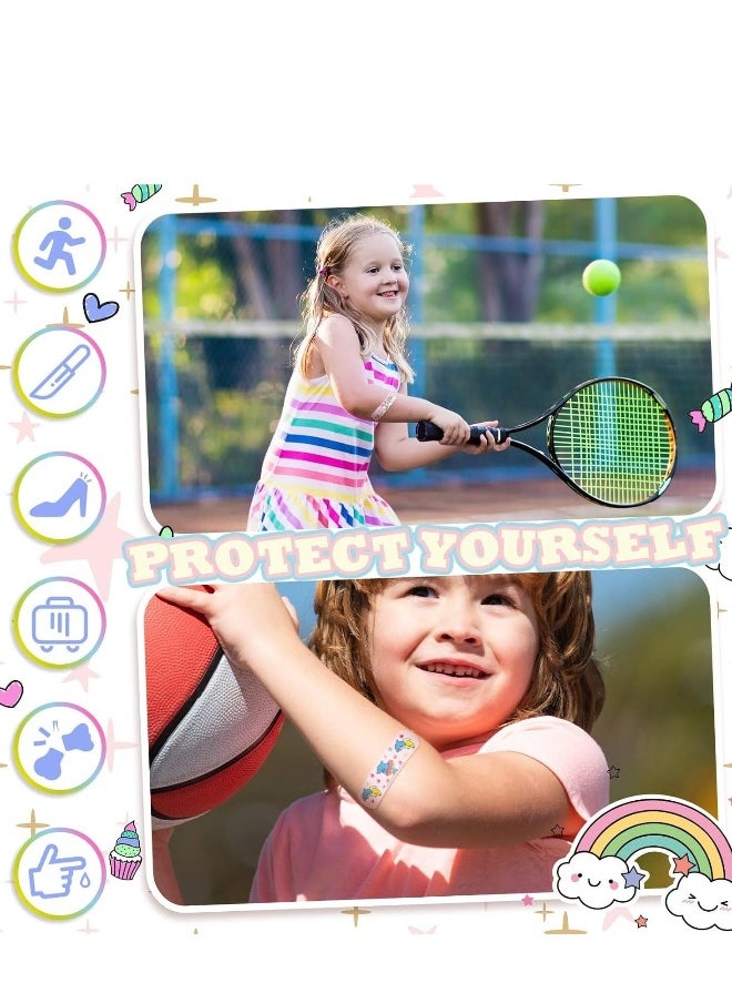Kids Cartoon Bandages, 300 Pieces Flexible Adhesive   Bandages,   Cartoon Bandages Flexible Adhesive Bandages Waterproof Breathable Bandages Protect Scrapes and Cuts for Girls Boys Children