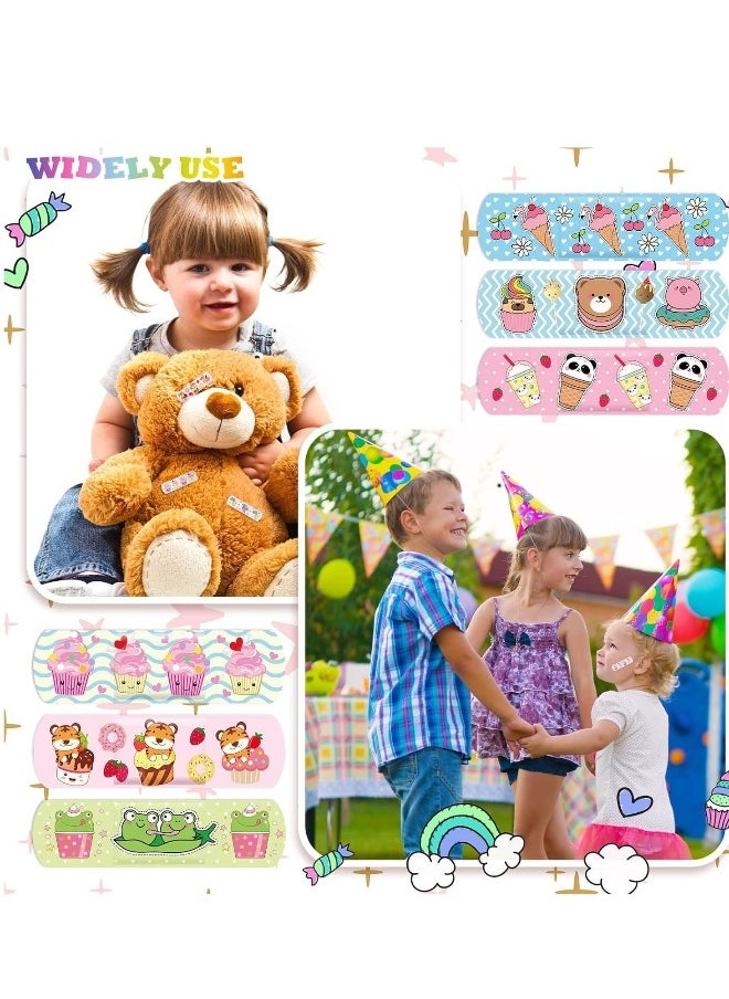 Kids Cartoon Bandages, 300 Pieces Flexible Adhesive   Bandages,   Cartoon Bandages Flexible Adhesive Bandages Waterproof Breathable Bandages Protect Scrapes and Cuts for Girls Boys Children