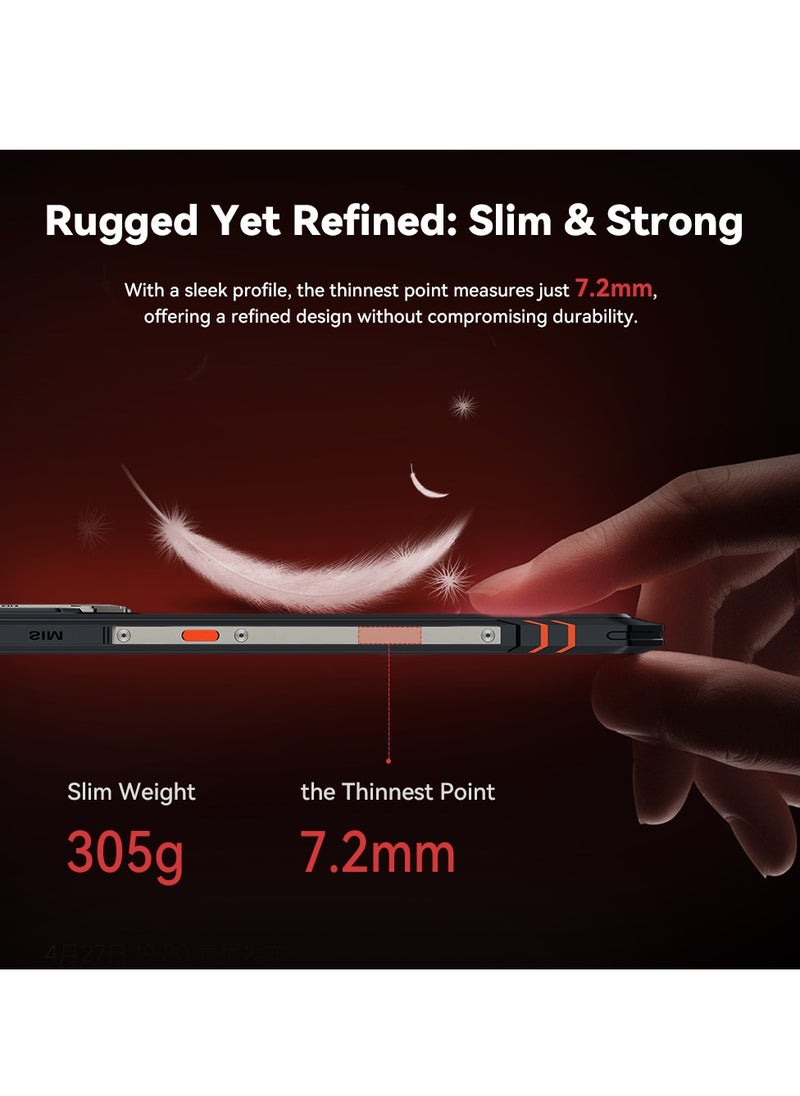 Cubot KingKong Star 2 5G Rugged Smartphone Slim and Strong ,6.72 Inch and 1.85 inch back Screen , 2.4K FHD+ Screen, Android14, Dual SIM, 12GB+12GB Extended RAM+256GB ROM, 5100mAh Battery 100MP Rear+32MP Front Camera,7.2mm Ultra-Slim Body, 144Hz High Refresh Rate ,OTG,NFC Waterproof Mobile Phone-Black