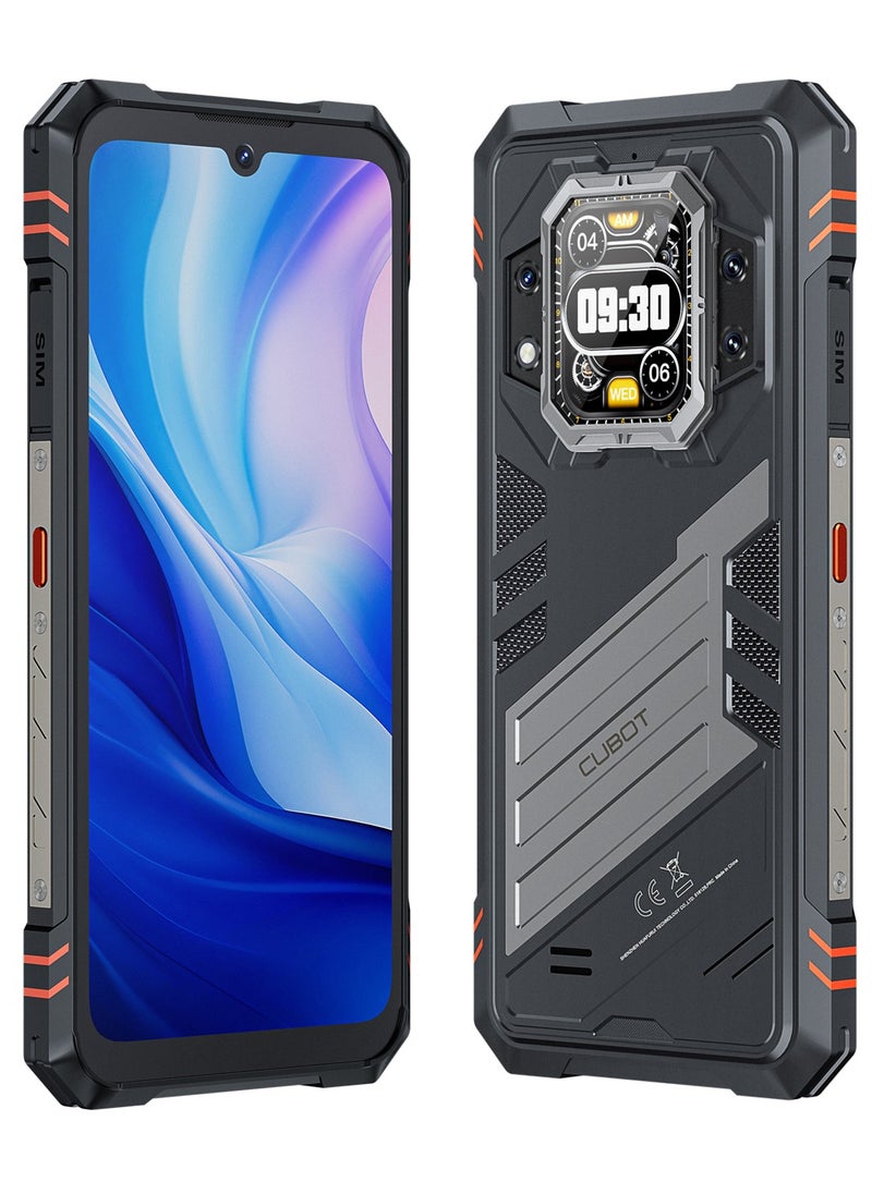 Cubot KingKong Star 2 5G Rugged Smartphone Slim and Strong ,6.72 Inch and 1.85 inch back Screen , 2.4K FHD+ Screen, Android14, Dual SIM, 12GB+12GB Extended RAM+256GB ROM, 5100mAh Battery 100MP Rear+32MP Front Camera,7.2mm Ultra-Slim Body, 144Hz High Refresh Rate ,OTG,NFC Waterproof Mobile Phone-Black