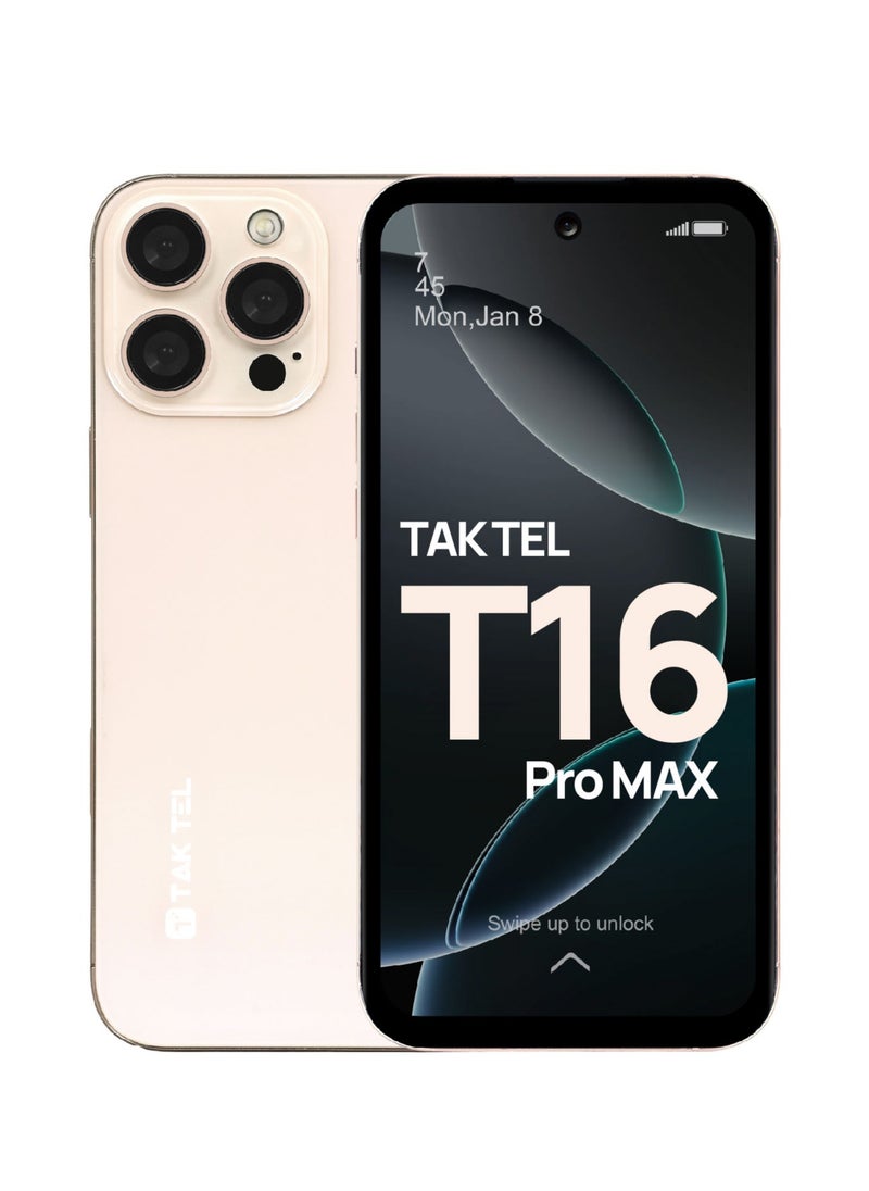 T16 Pro MAX Android Smartphone, 12GB RAM-128GB Storage, 16MP AI Dual Camera Ultra Sharp FHD+ Display