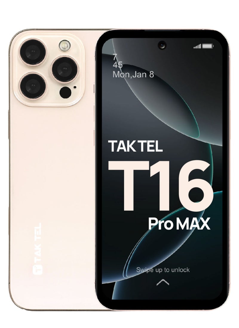 T16 Pro MAX Android Smartphone, 12GB RAM-128GB Storage, 16MP AI Dual Camera Ultra Sharp FHD+ Display