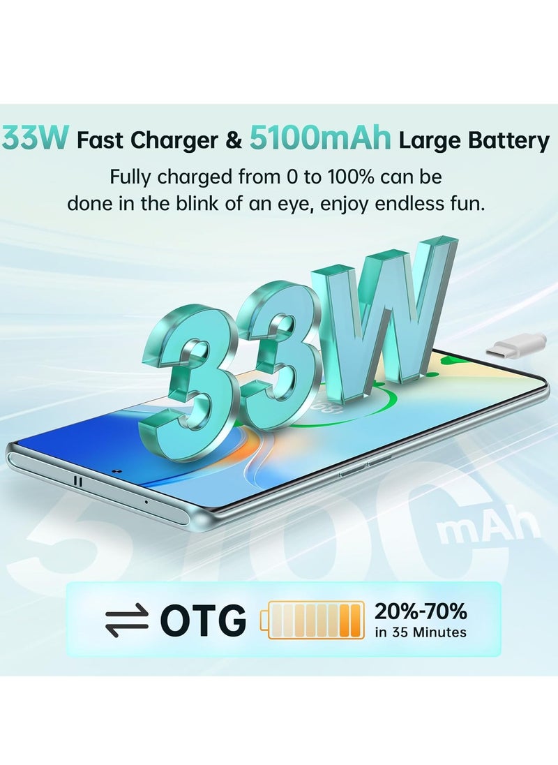 HAFURY Meet Smartphone 24GB + 256GB/1TB, Mobile Phone, Android 13 G99, 6.67 Inch AMOLED Display (120Hz), 100MP, 5100mAh, Simlock-Free Mobile Phone 4G Dual