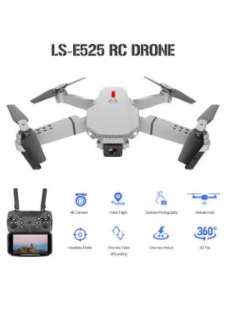 Camera Drone Headless Mode Dual Camera Drone 3 Batterires Silver Grey Suitable for Beginners and Kids Gray