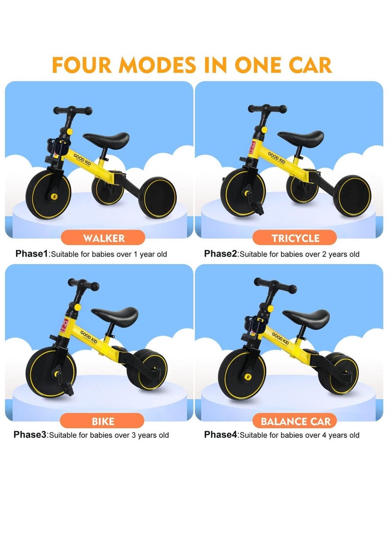 Cycle 4 in 1 Kids Balance Bike Kids Tricycle for 1-4 Years, Toddlers cycle with Adjustable Seat with assorted colors