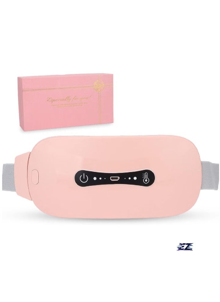 Menstrual Heating Pad, 3-Level Adjustable Temperature Electric Period Heating Belt, Portable Waist & Belly Pain Relief Heating Belt for Women & Girls, Pink