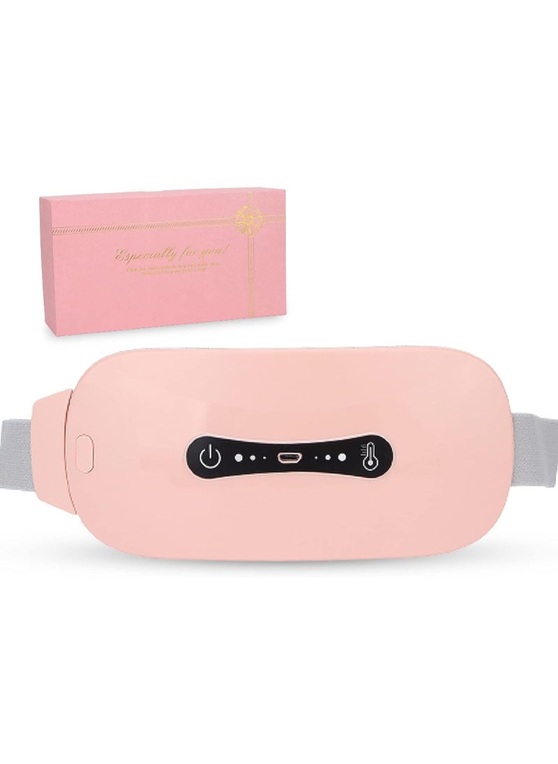 Menstrual Heating Pad, 3 Levels Adjustable Temperature Electric Period Heating Belt, Portable Waist Back or Belly Pain Relief Heating Belt for Women Girl(Pink)