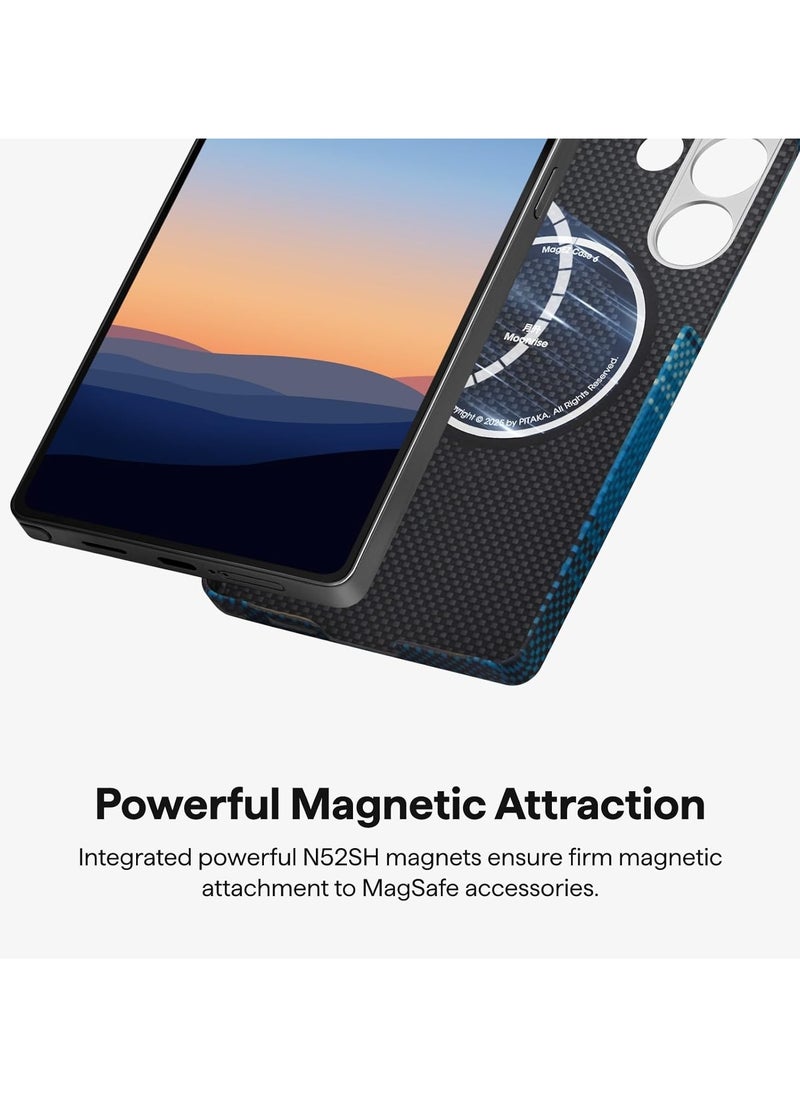pitaka Case for Samsung Galaxy S25 Ultra, 6.8 Inch, Compatible with MagSafe, Slim & Light Samsung Galaxy S25 Ultra Case, 1500D Aramid Fiber Made [MagEZ Case 4 - Moonrise]