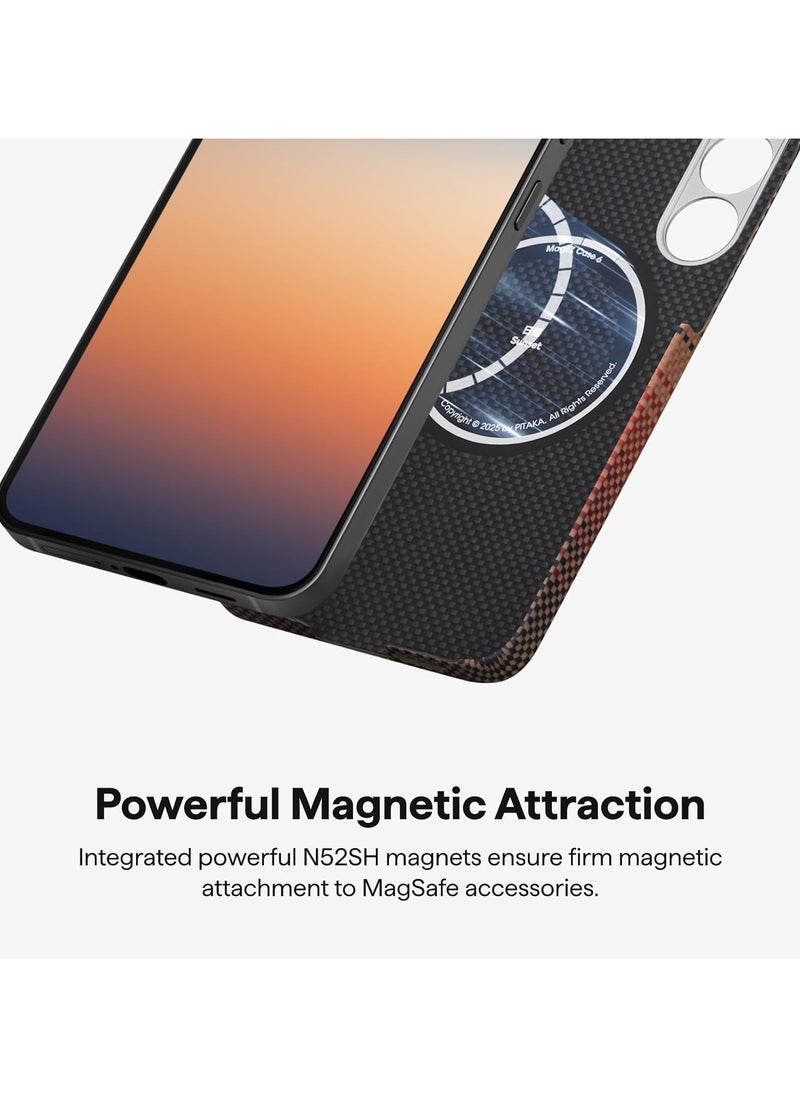 pitaka for S25 Case, 6.2 Inch, Compatible with MagSafe, Slim & Light Samsung Galaxy S25 Case, 1500D Aramid Fiber Made [MagEZ Case 4 - Sunset]